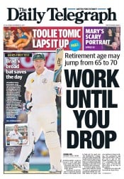 Daily Telegraph (Australia) Newspaper Front Page for 22 November 2013