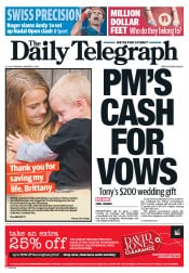 Daily Telegraph (Australia) Newspaper Front Page for 23 January 2014