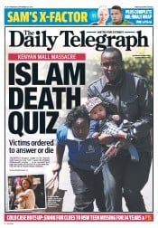 Daily Telegraph (Australia) Newspaper Front Page for 23 September 2013
