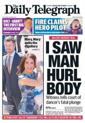 Daily Telegraph (Australia) Newspaper Front Page for 25 October 2013