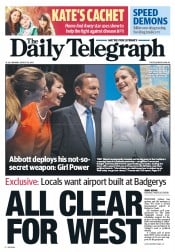 Daily Telegraph (Australia) Newspaper Front Page for 26 August 2013