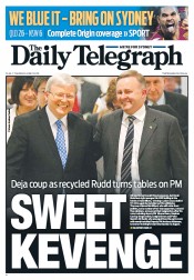 Daily Telegraph (Australia) Newspaper Front Page for 27 June 2013