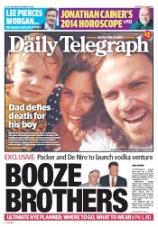 Daily Telegraph (Australia) Newspaper Front Page for 28 December 2013