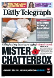 Daily Telegraph (Australia) Newspaper Front Page for 29 August 2013