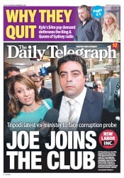 Daily Telegraph (Australia) Newspaper Front Page for 2 November 2013