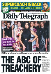 Daily Telegraph (Australia) Newspaper Front Page for 30 January 2014