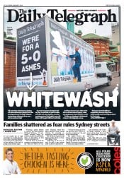 Daily Telegraph (Australia) Newspaper Front Page for 3 January 2014
