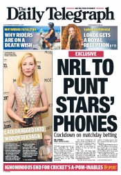 Daily Telegraph (Australia) Newspaper Front Page for 3 February 2014