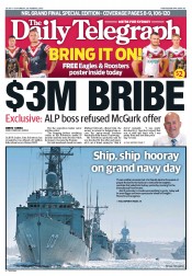 Daily Telegraph (Australia) Newspaper Front Page for 5 October 2013