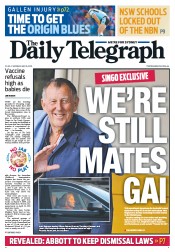 Daily Telegraph (Australia) Newspaper Front Page for 6 May 2013