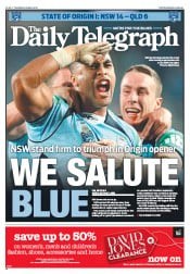 Daily Telegraph (Australia) Newspaper Front Page for 6 June 2013