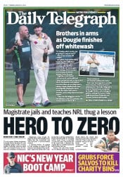 Daily Telegraph (Australia) Newspaper Front Page for 7 January 2014
