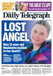 Daily Telegraph (Australia) Newspaper Front Page for 8 May 2013