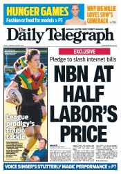 Daily Telegraph (Australia) Newspaper Front Page for 9 April 2013