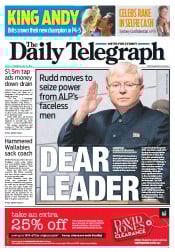 Daily Telegraph (Australia) Newspaper Front Page for 9 July 2013