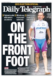 Daily Telegraph (Australia) Newspaper Front Page for 9 September 2013