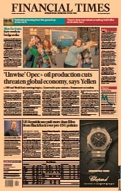 Financial Times (UK) Newspaper Front Page for 10 October 2022