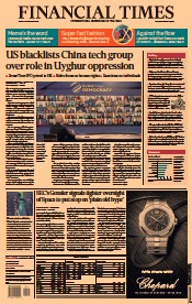 Financial Times (UK) Newspaper Front Page for 10 December 2021