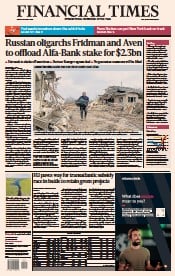 Financial Times (UK) Newspaper Front Page for 10 March 2023
