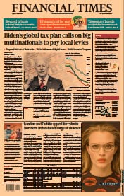Financial Times (UK) Newspaper Front Page for 10 April 2021