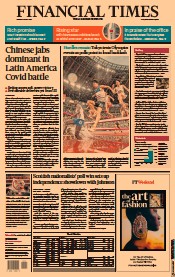 Financial Times (UK) Newspaper Front Page for 10 May 2021