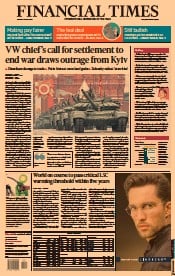 Financial Times (UK) Newspaper Front Page for 10 May 2022