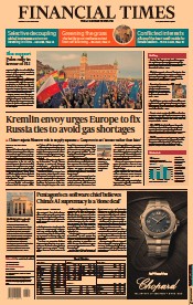 Financial Times (UK) Newspaper Front Page for 11 October 2021