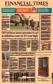 Financial Times (UK) Newspaper Front Page for 11 February 2022