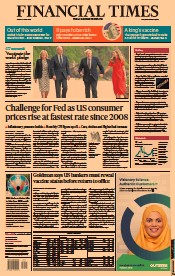 Financial Times (UK) Newspaper Front Page for 11 June 2021