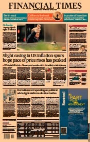 Financial Times (UK) Newspaper Front Page for 11 August 2022