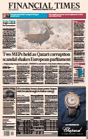 Financial Times (UK) Newspaper Front Page for 12 December 2022