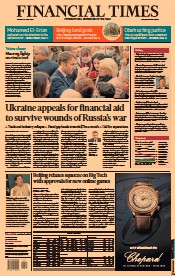 Financial Times (UK) Newspaper Front Page for 12 April 2022