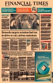 Financial Times (UK) Newspaper Front Page for 12 July 2021