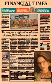 Financial Times (UK) Newspaper Front Page for 13 October 2021