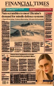 Financial Times (UK) Newspaper Front Page for 13 October 2022
