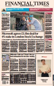 Financial Times (UK) Newspaper Front Page for 13 December 2022