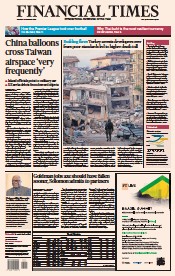 Financial Times (UK) Newspaper Front Page for 13 February 2023