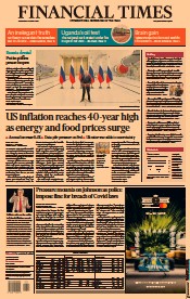 Financial Times (UK) Newspaper Front Page for 13 April 2022