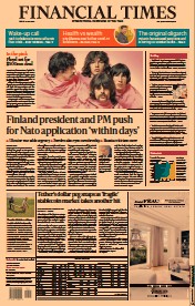 Financial Times (UK) Newspaper Front Page for 13 May 2022