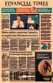 Financial Times (UK) Newspaper Front Page for 14 October 2021