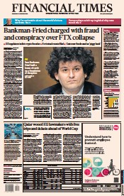 Financial Times (UK) Newspaper Front Page for 14 December 2022