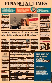 Financial Times (UK) Newspaper Front Page for 14 January 2022