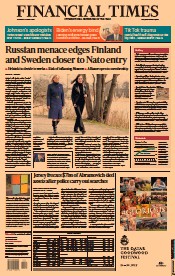 Financial Times (UK) Newspaper Front Page for 14 April 2022