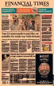 Financial Times (UK) Newspaper Front Page for 15 October 2021