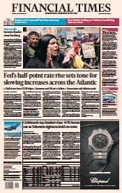 Financial Times (UK) Newspaper Front Page for 15 December 2022