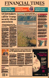 Financial Times (UK) Newspaper Front Page for 15 August 2022