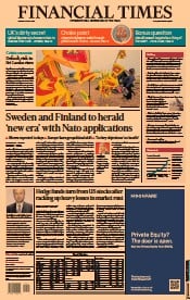 Financial Times (UK) Newspaper Front Page for 16 May 2022