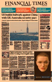 Financial Times (UK) Newspaper Front Page for 16 September 2021