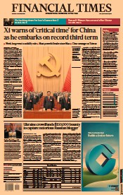 Financial Times (UK) Newspaper Front Page for 17 October 2022