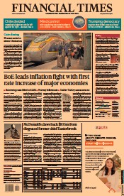 Financial Times (UK) Newspaper Front Page for 17 December 2021